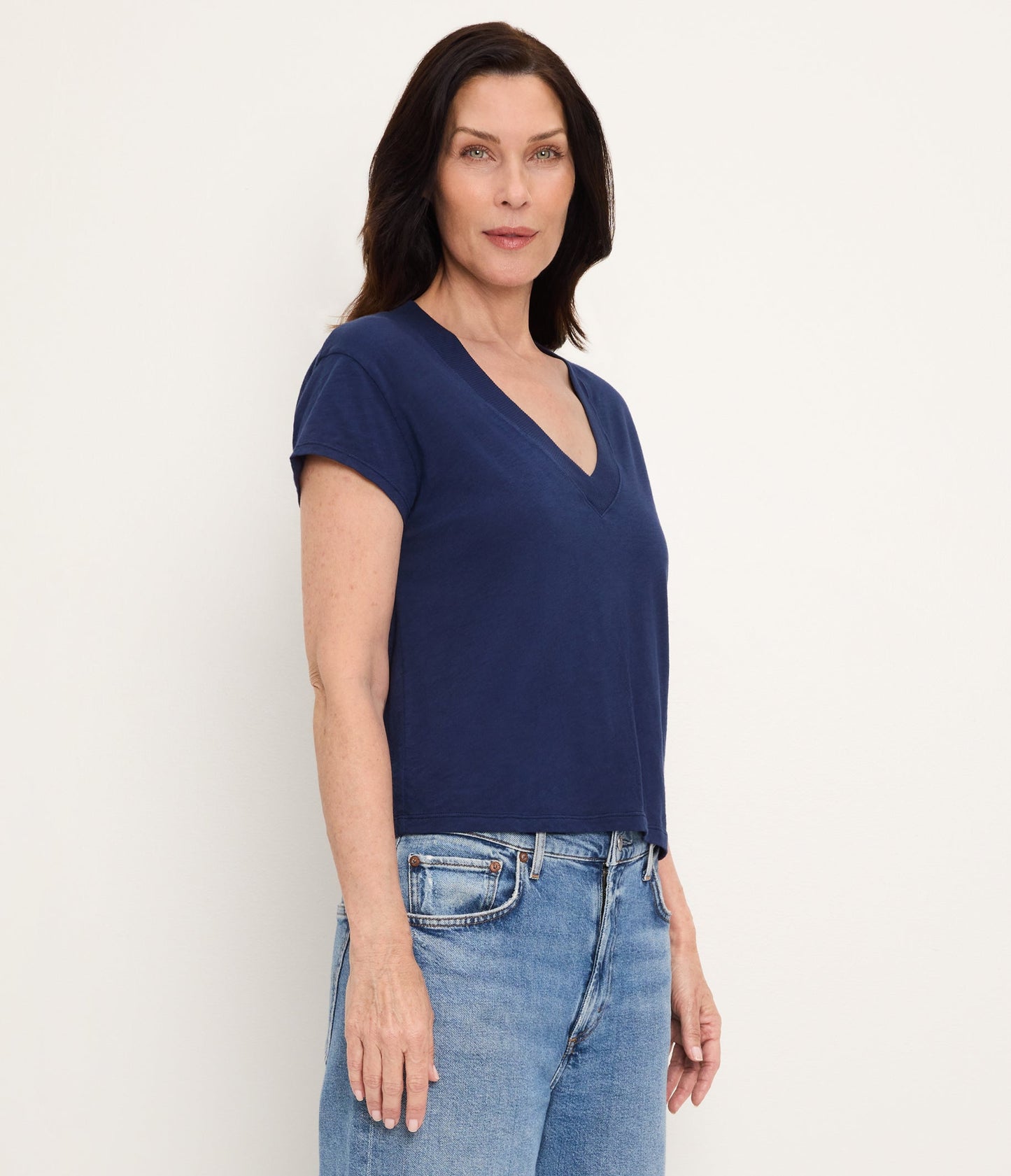 Harlan Cropped V-Neck Tee