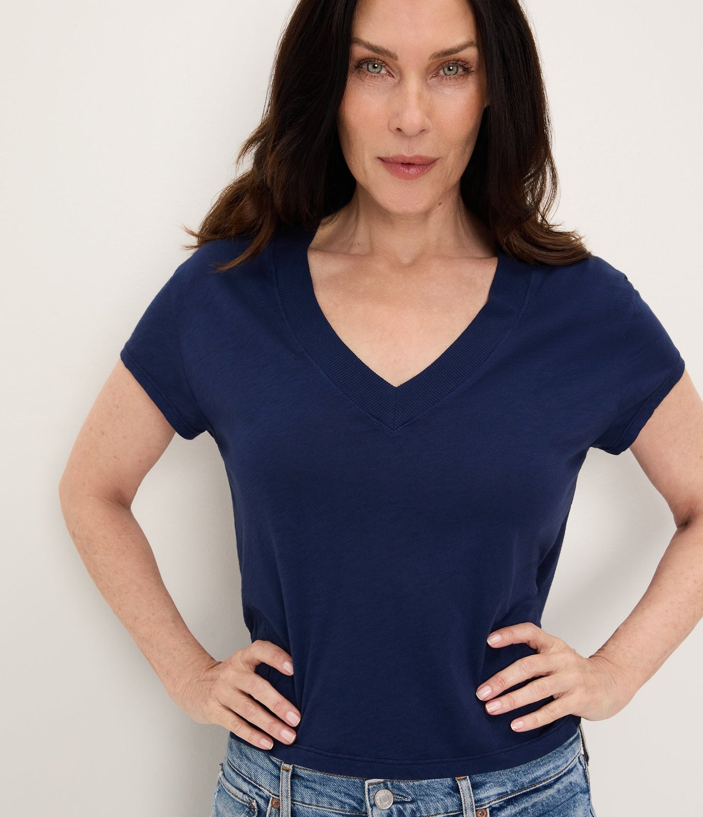 Harlan Cropped V-Neck Tee