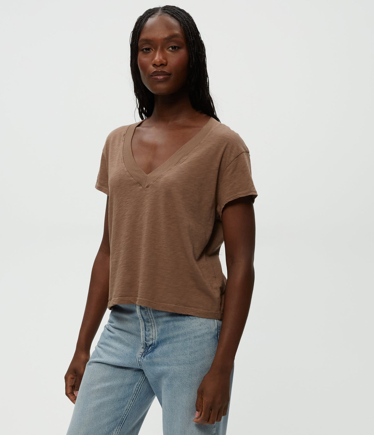 Harlan Cropped V-Neck Tee