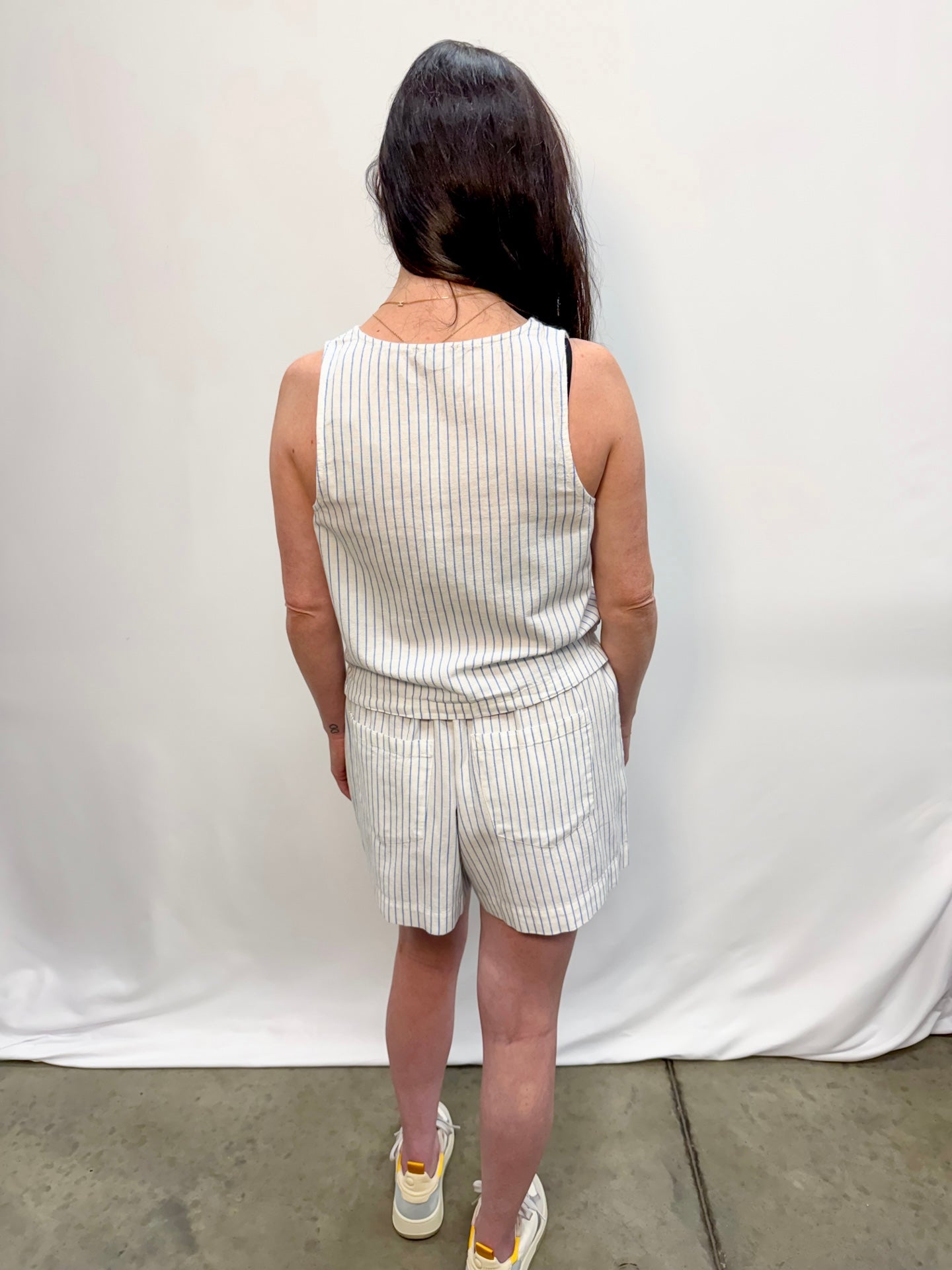 Sleeveless Zip Top Capri Stripe by Lilla P