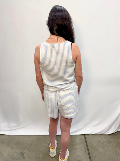 Sleeveless Zip Top Capri Stripe by Lilla P