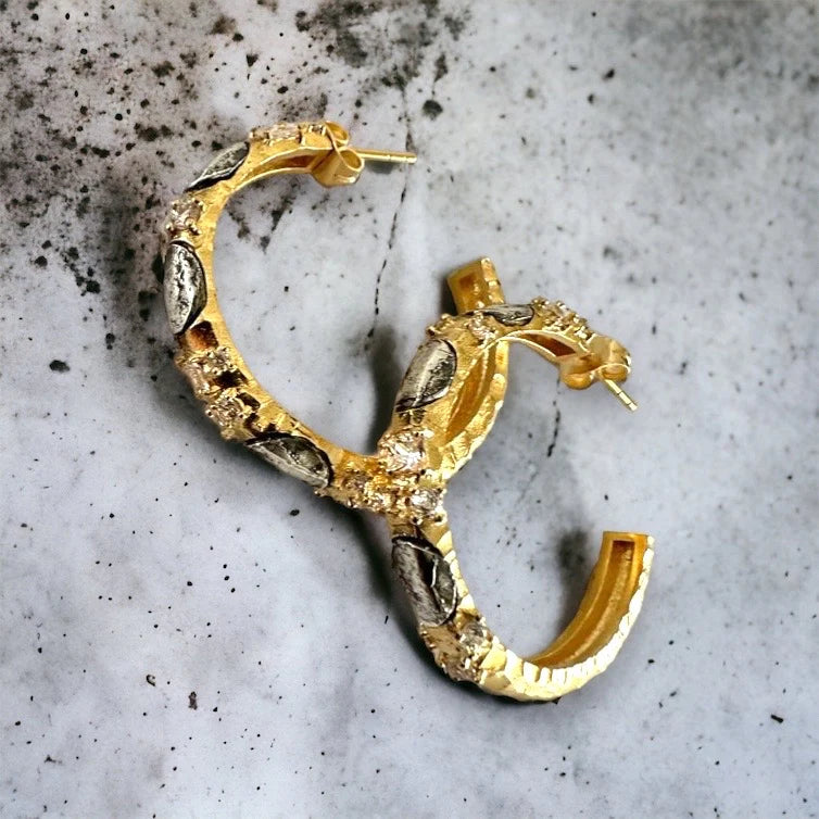Gold Alma Hoops 1.5"