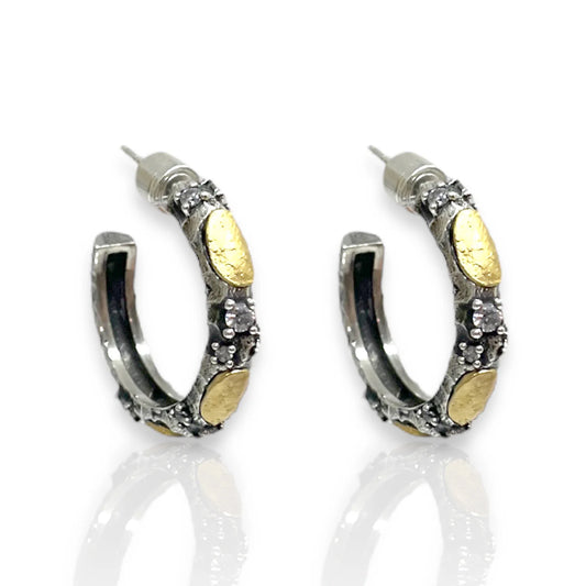 Vintage Silver Alma Hoops 1 inch
