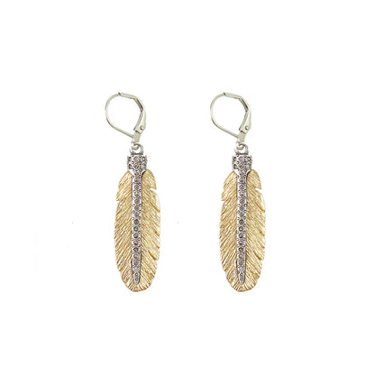 Gold Casbah Mini Feather Earrings