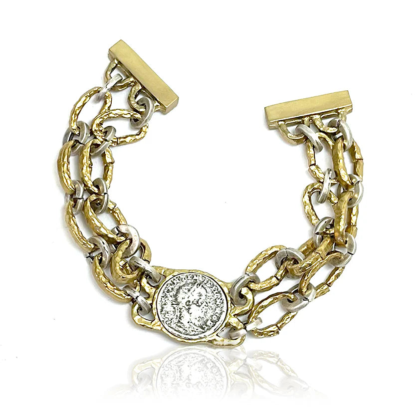 Gold Link Constantine II Bracelet