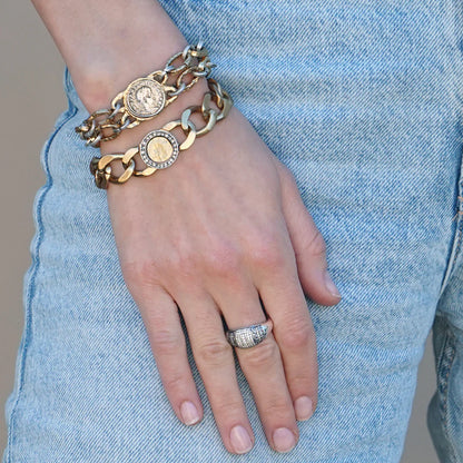 Gold Link Constantine II Bracelet