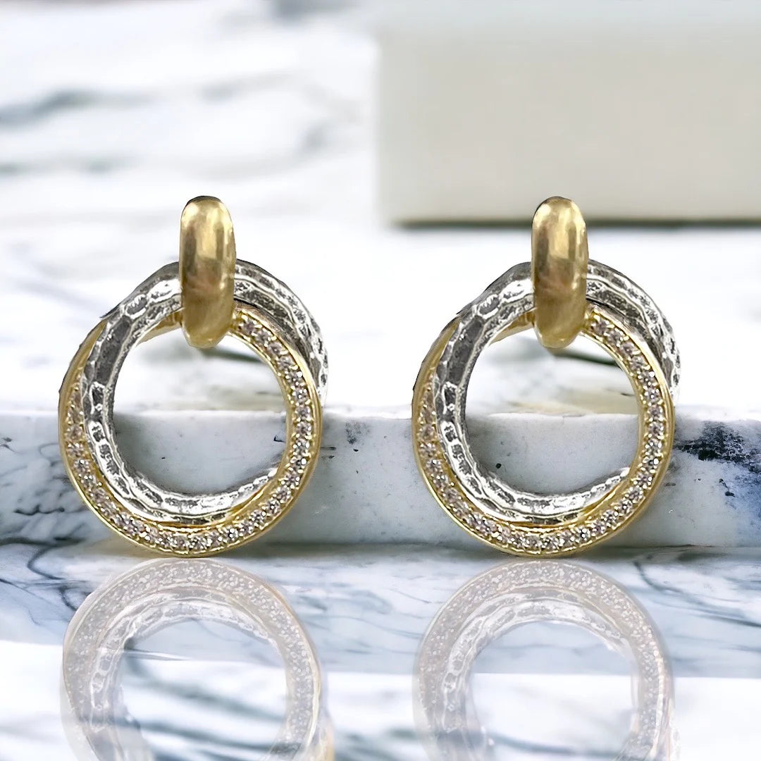 Mixed Metal Trinity Earrings