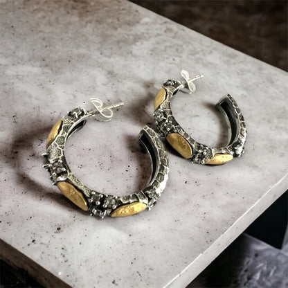 Vintage Silver Alma Hoops 1 inch