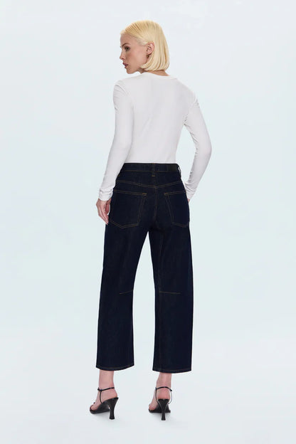 Beau Seamed Crescent Raw Jean