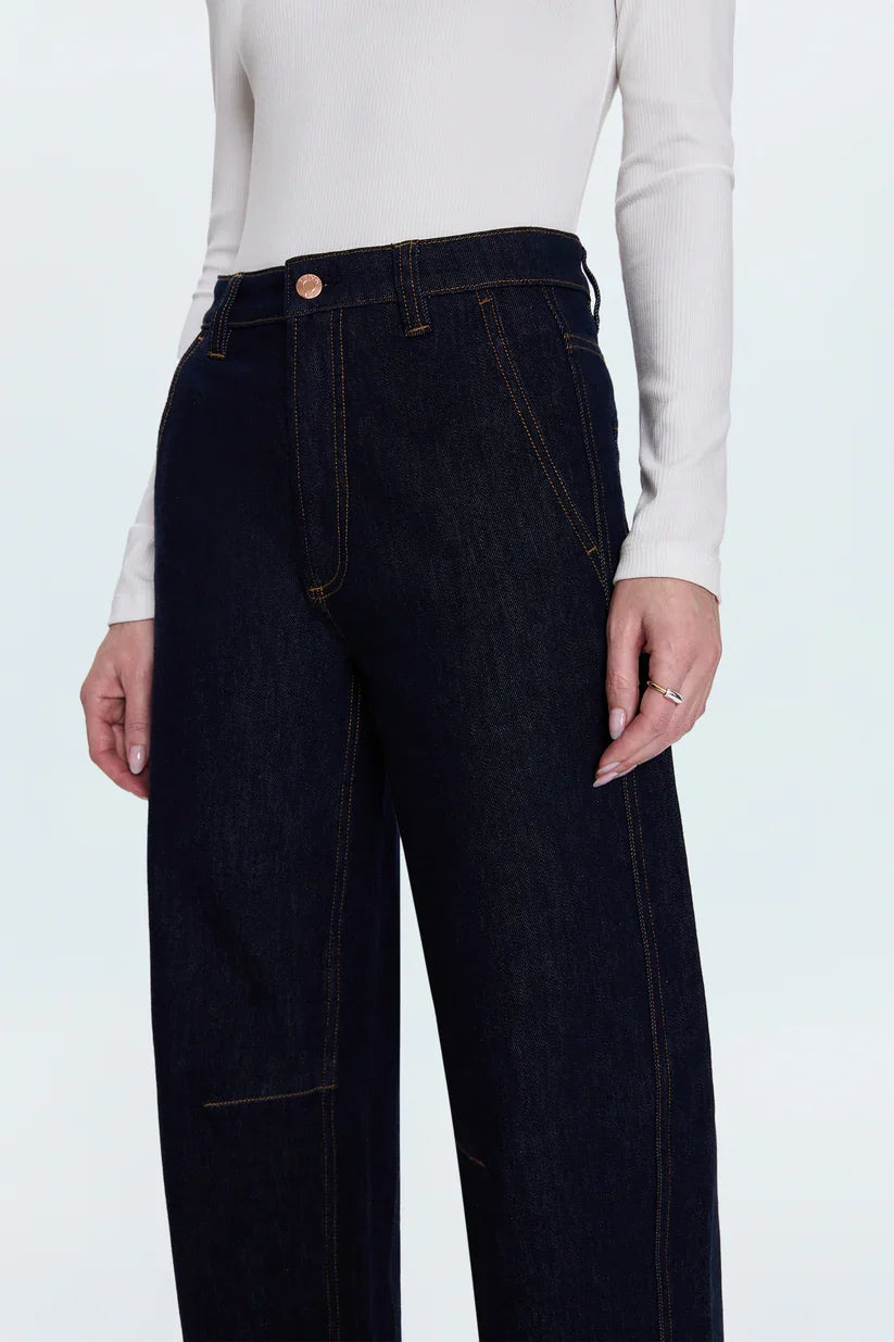 Beau Seamed Crescent Raw Jean
