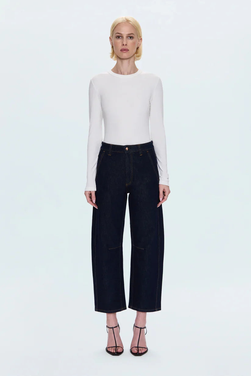 Beau Seamed Crescent Raw Jean