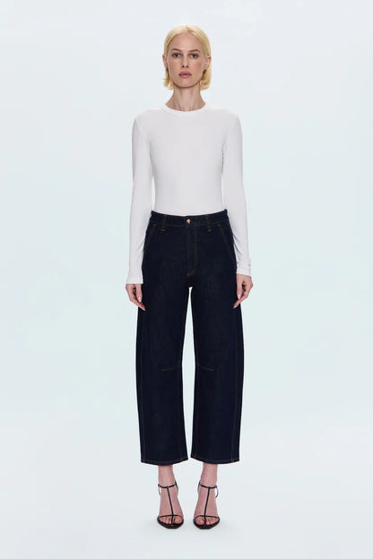 Beau Seamed Crescent Raw Jean