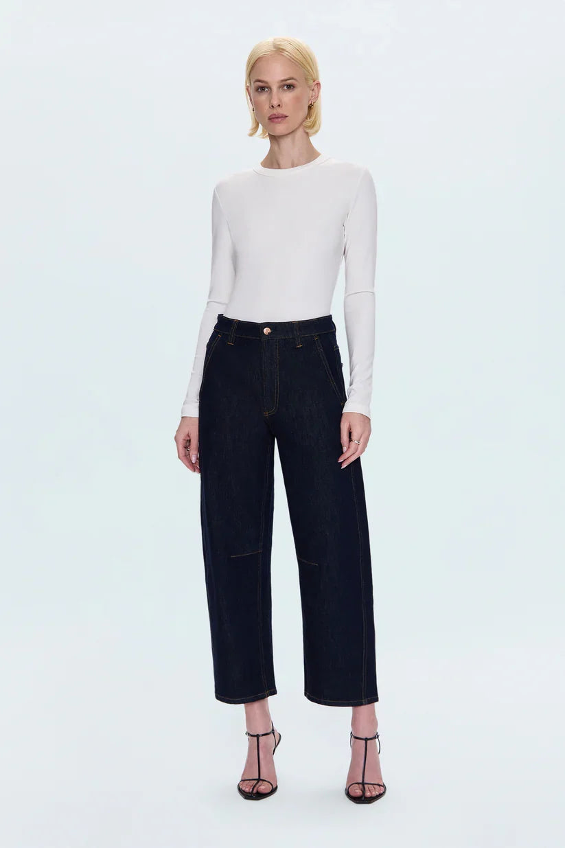 Beau Seamed Crescent Raw Jean