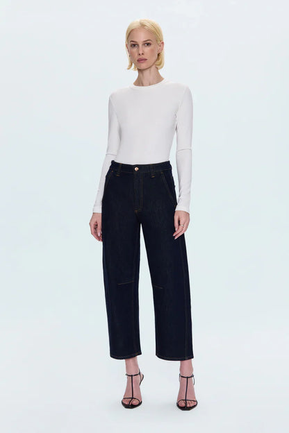 Beau Seamed Crescent Raw Jean