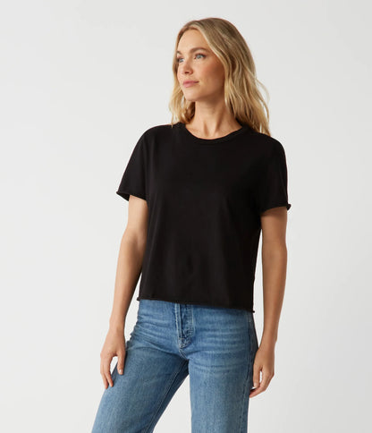 Jackie Raw Edge Crew Neck Tee