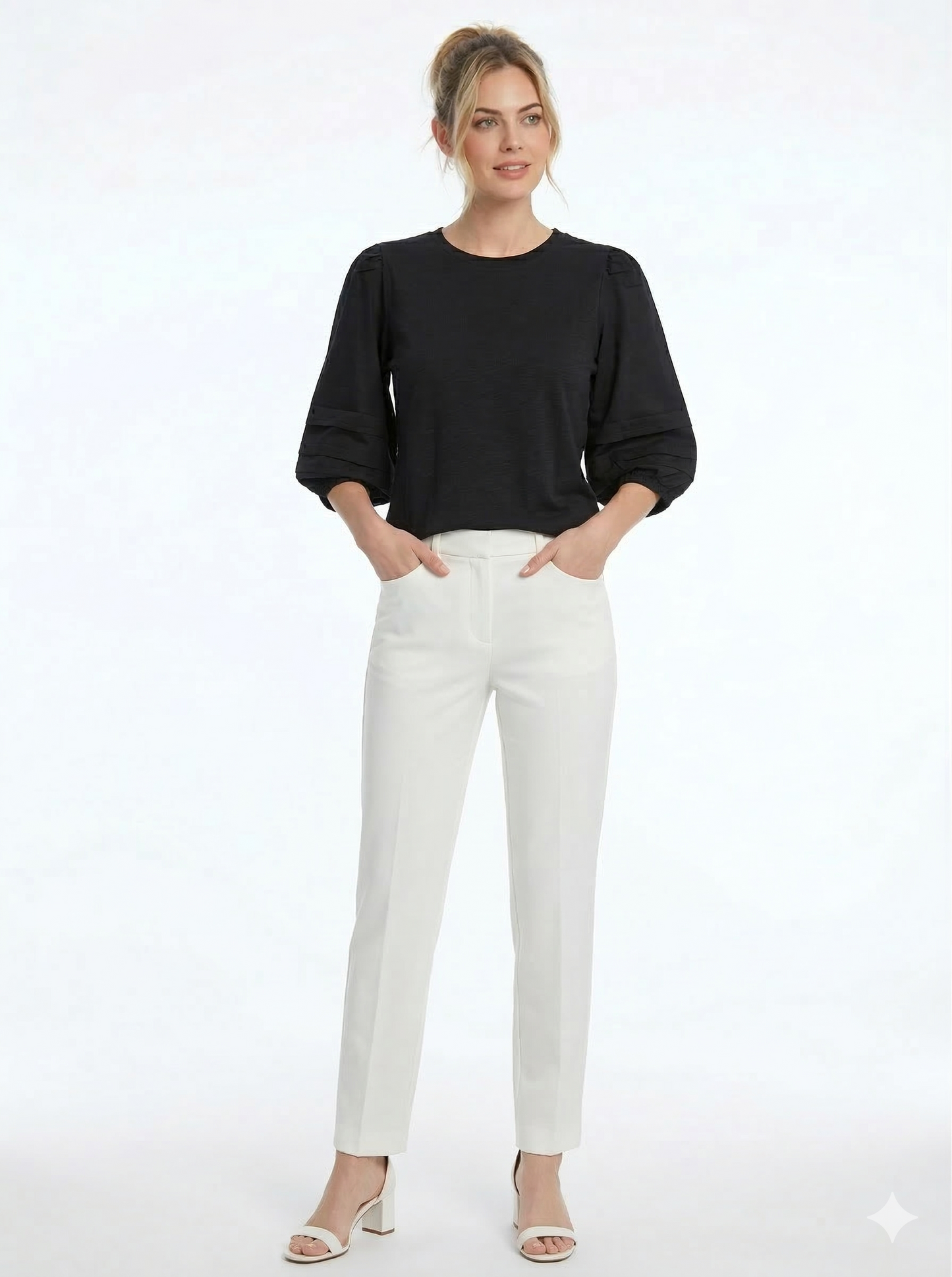 61634 Knit Woven Top