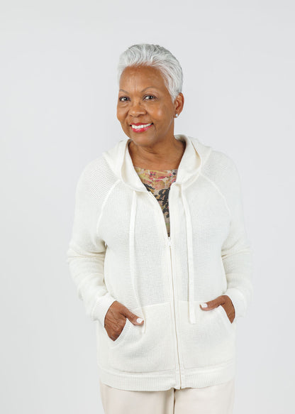 59943 Waffle Stitch Hoodie Sweater