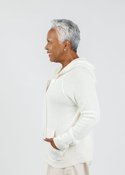 59943 Waffle Stitch Hoodie Sweater
