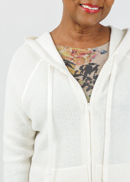 59943 Waffle Stitch Hoodie Sweater