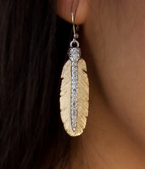 Gold Casbah Mini Feather Earrings