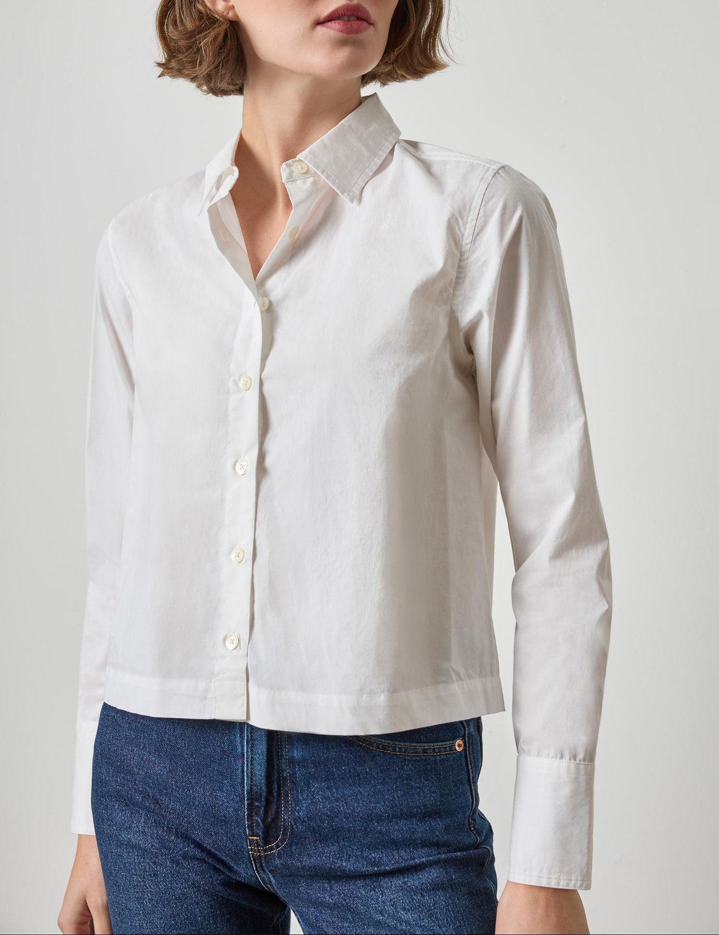 Straight Fit Short Button Down