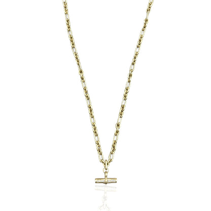 Mini Vintage Silver&Gold Byron Toggle Necklace
