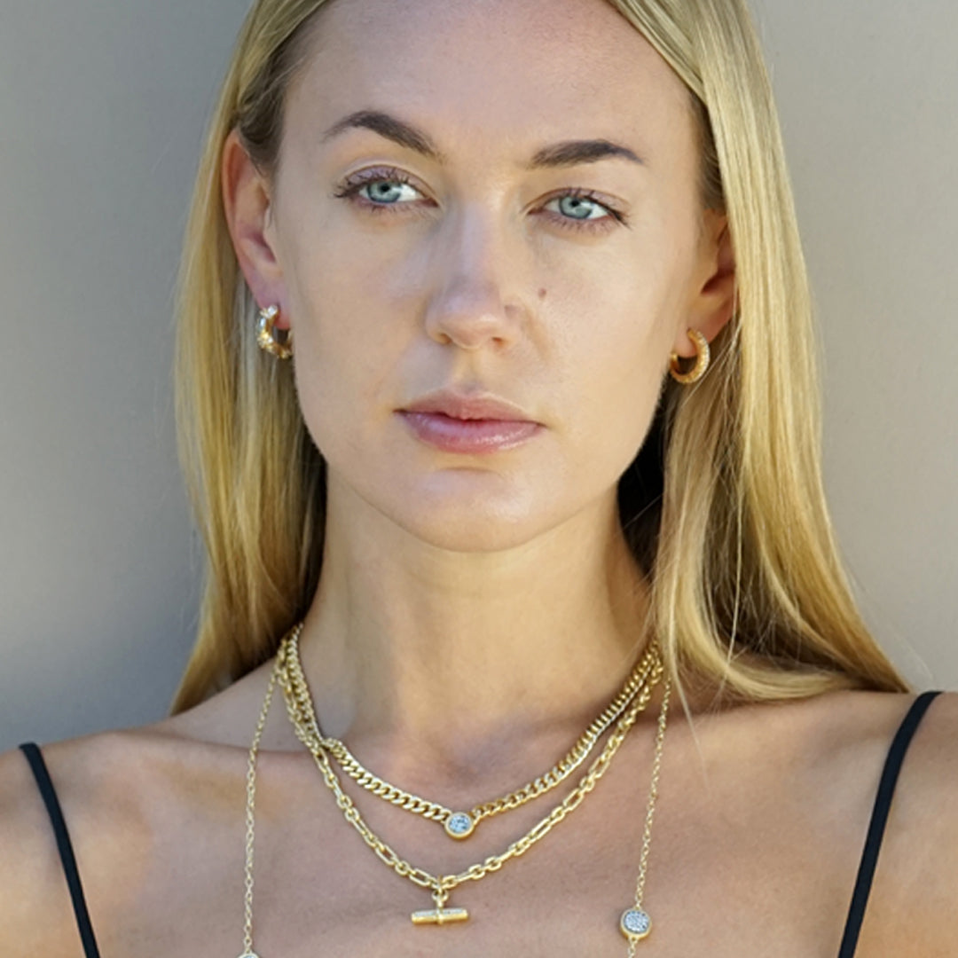 Mini Vintage Silver&Gold Byron Toggle Necklace