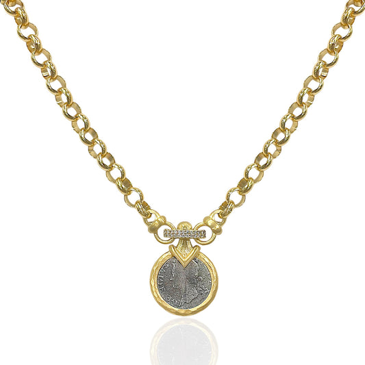 Gold Vecchio Coin Necklace
