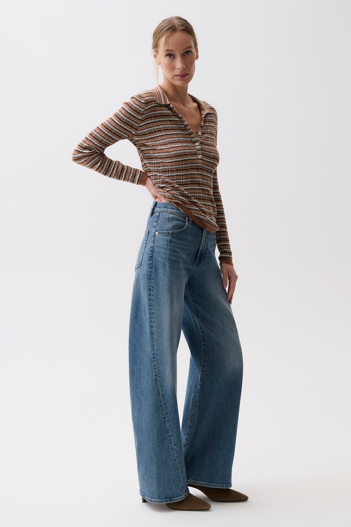 Kyra High Rise Bowed Wide Leg
