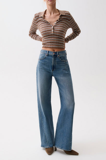 Kyra High Rise Bowed Wide Leg