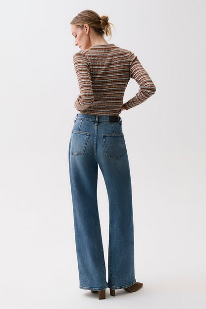 Kyra High Rise Bowed Wide Leg