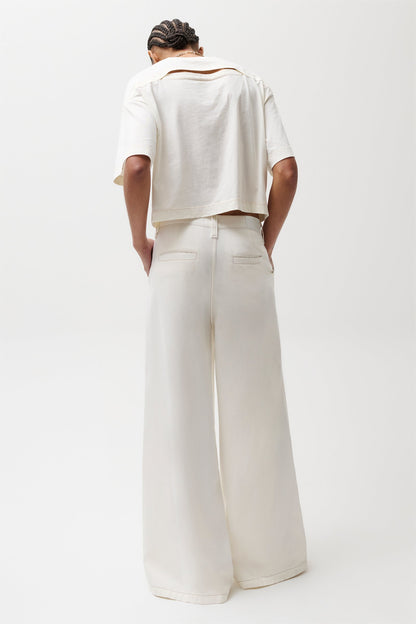 Delphine Pleated Denim Wide Leg