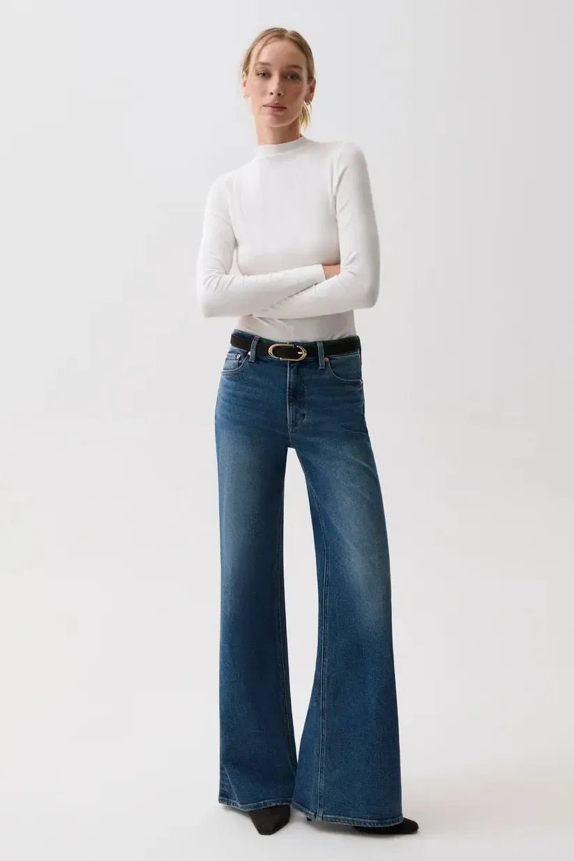 Vivian Mid Rise Wide Leg