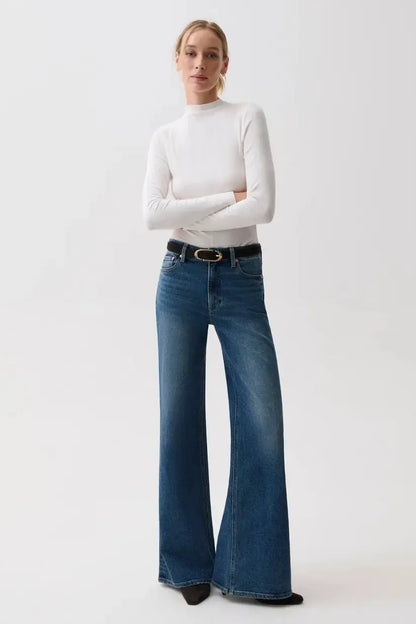 Vivian Mid Rise Wide Leg