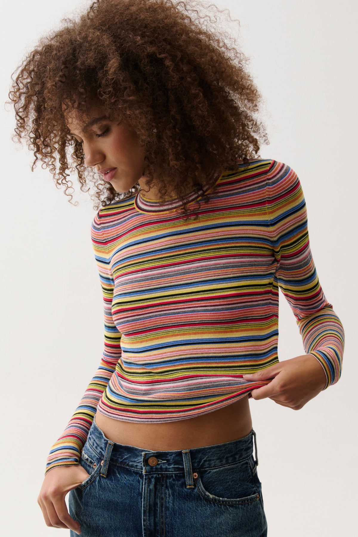 Madison Long Sleeve Crew Neck Sweater Tee