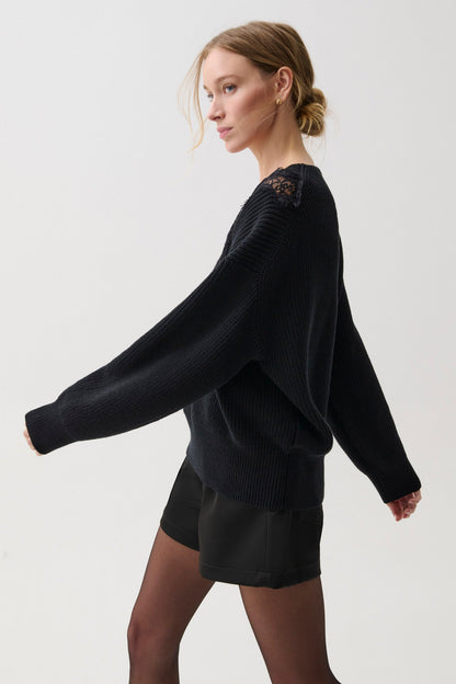 Chiara V-Neck Lace Sweater