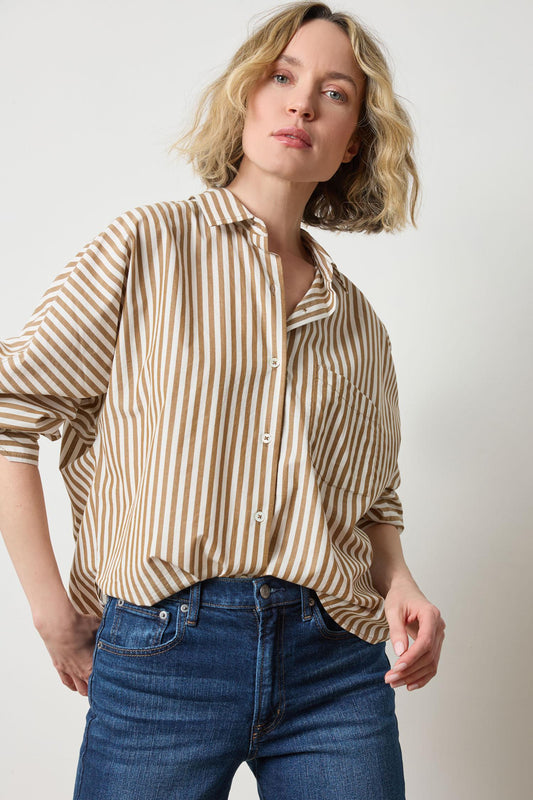 Dolman Sleeve Button Down Shirt