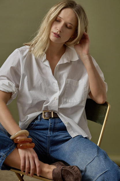 Folded Sleeve Button Down