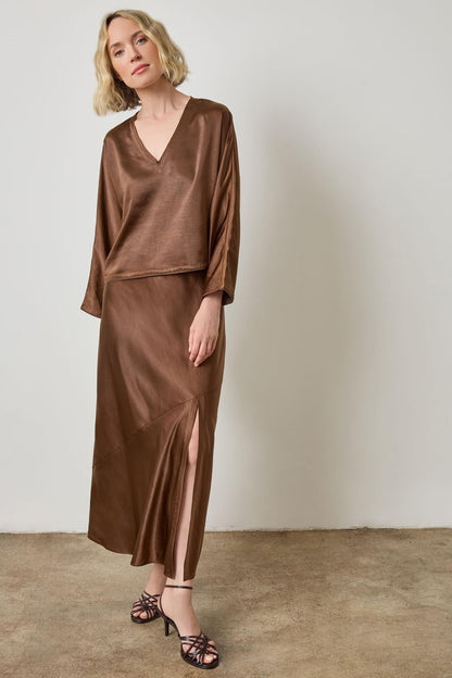 Satin V-Neck Dolman