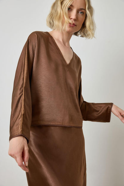 Satin V-Neck Dolman
