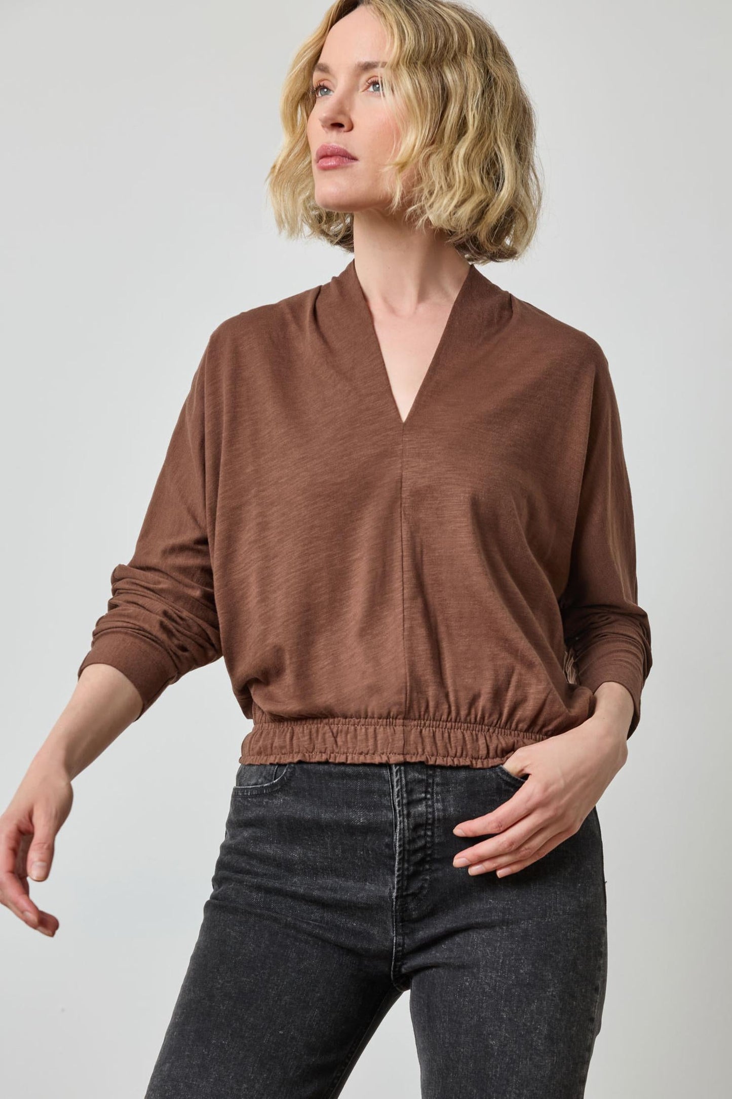 Shawl Collar Wedge Top