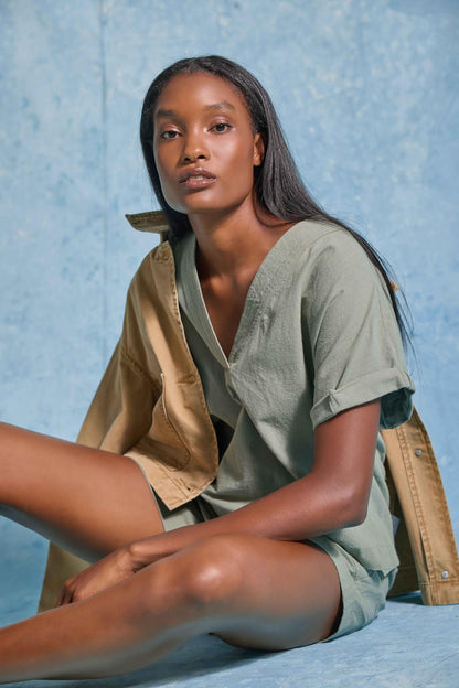 Pintuck Pocket Shorts