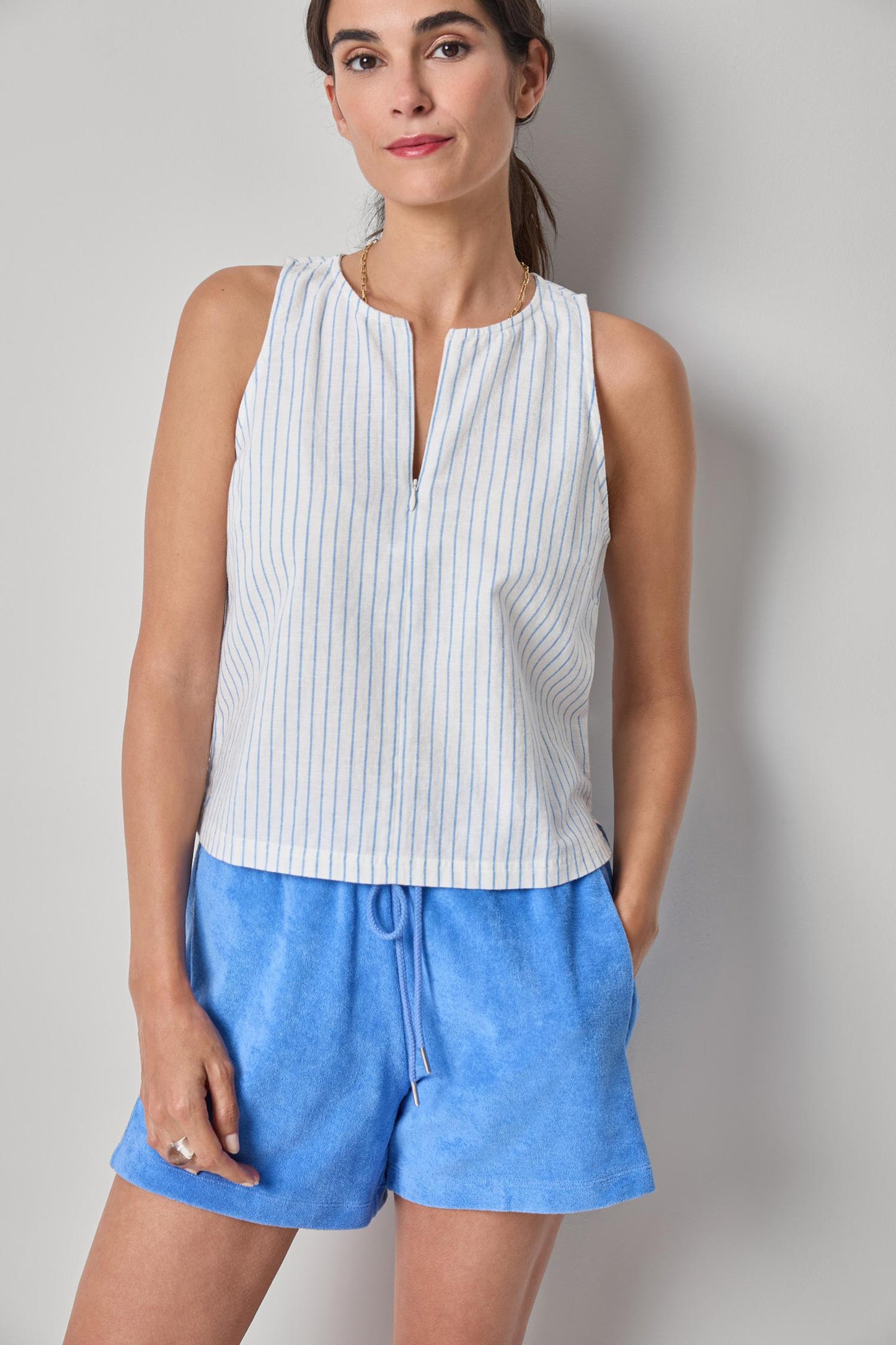Sleeveless Zip Top