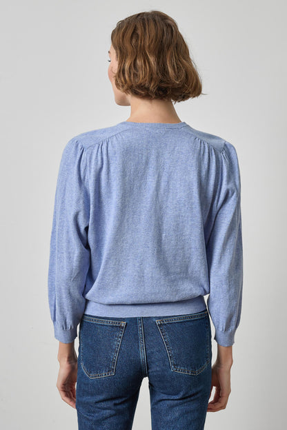 V-Neck Blouson Sweater