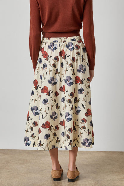 Elastic Waist Paneled Skirt