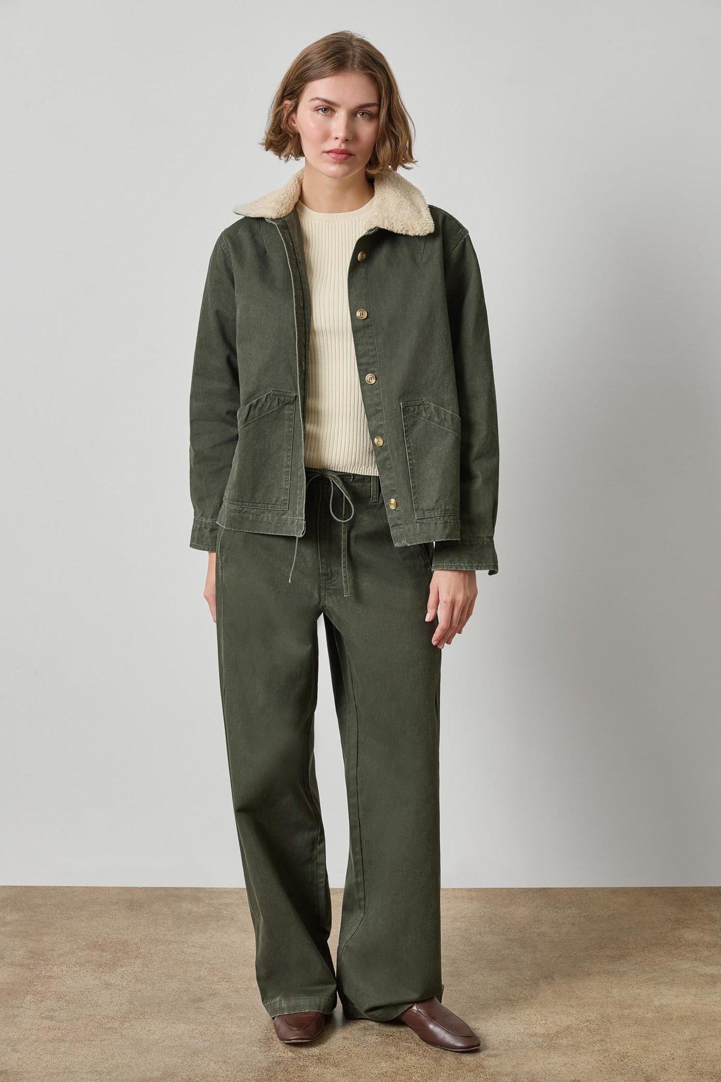 Washed Twill Pleat Back Jacket