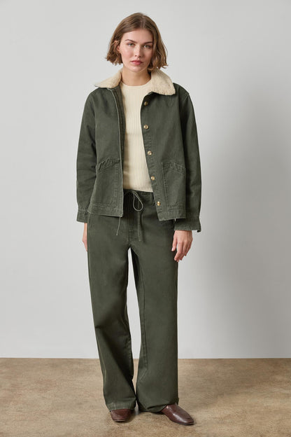 Washed Twill Pleat Back Jacket