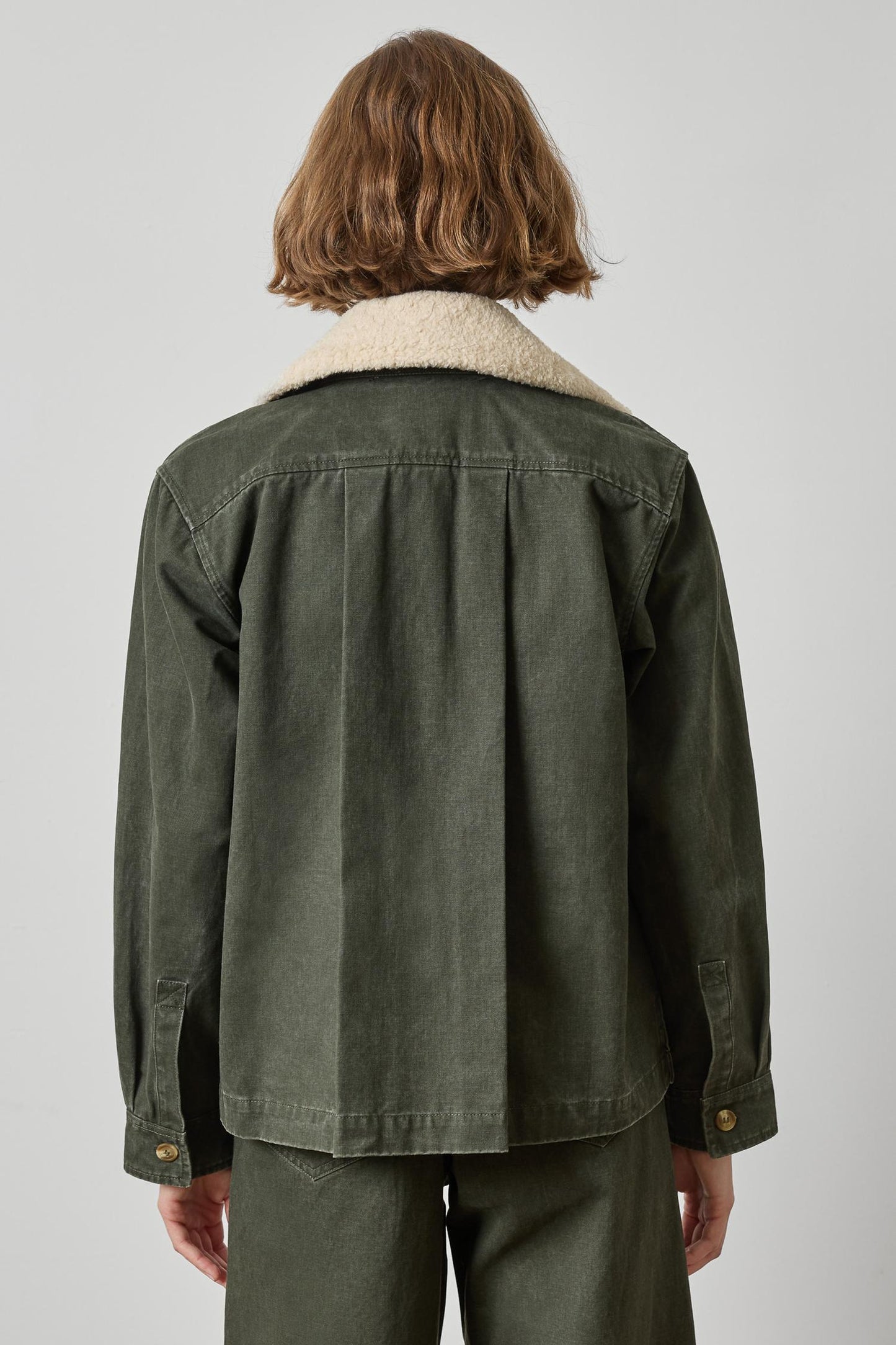 Washed Twill Pleat Back Jacket