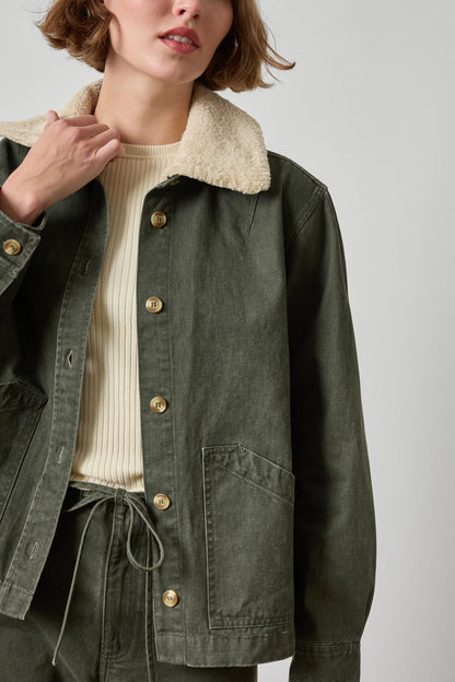 Washed Twill Pleat Back Jacket
