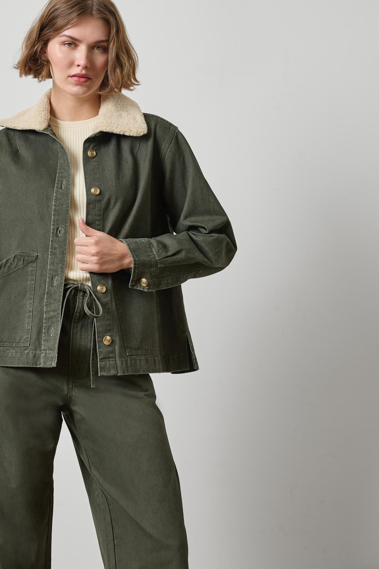 Washed Twill Pleat Back Jacket